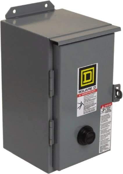 Square D - 208 Coil VAC at 60 Hz, 27 Amp, NEMA Size 1, Nonreversible Enclosed Enclosure NEMA Motor Starter - 3 hp at 1 Phase, 12 Enclosure Rating - All Tool & Supply