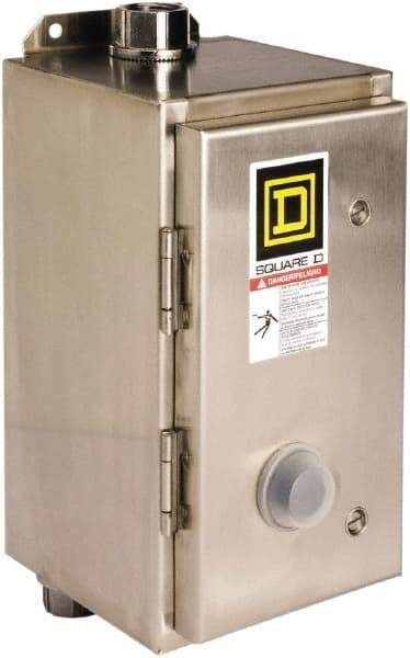 Square D - 208 Coil VAC at 60 Hz, 18 Amp, Nonreversible Enclosed Enclosure NEMA Motor Starter - 3 Phase hp: 3 at 200 VAC, 3 at 230 VAC, 5 at 460 VAC, 5 at 575 VAC, 4x Enclosure Rating - All Tool & Supply