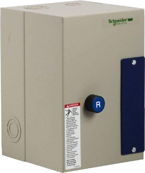 Schneider Electric - 3 Pole, 25 Amp, 120 Coil VAC, Nonreversible Enclosed IEC Motor Starter - 1 Phase Hp: 2 at 120 VAC, 3 at 240 VAC, 3 Phase Hp: 15 at 460 VAC, 20 at 575 VAC, 7.5 at 208 VAC, 7.5 at 230 VAC - All Tool & Supply