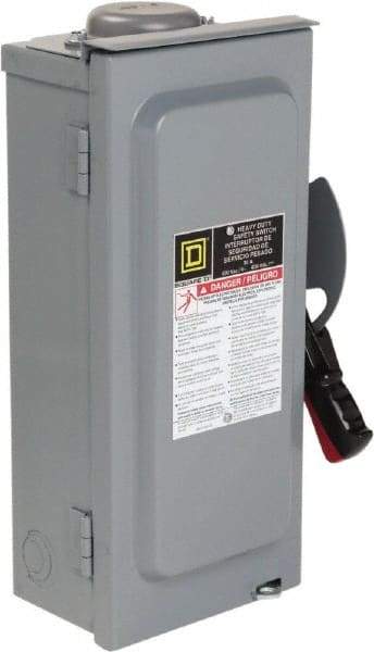 Square D - 30 Amp, 600 VAC/VDC, 3 Pole Nonfused Safety Switch - NEMA 3R, 10 hp at 600 VAC, 15 at 600 VDC (Single Phase), 30 hp at 600 VAC, 15 hp at 600 VDC (Triple Phase) - All Tool & Supply