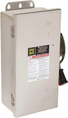 Square D - 30 Amp, 600 VAC/VDC, 3 Pole Nonfused Safety Switch - NEMA 12, 3, 3R, 4 & 4X, 10 hp at 600 VAC, 15 at 600 VDC (Single Phase), 30 hp at 600 VAC, 15 hp at 600 VDC (Triple Phase), 3PST Contact Form - All Tool & Supply