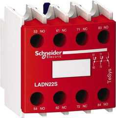 Schneider Electric - Contactor Red Auxiliary Contact Block - For Use with Size 00-2 Contactors and Size 00-2 Starters - All Tool & Supply