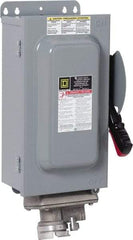 Square D - 30 Amp, 600 VAC, 3 Pole Fused Safety Switch - NEMA 12 & 3R, 7.5 hp at 480 VAC, 5 hp at 250 VDC (Single Phase), 20 hp at 600 VAC, 10 hp at 600 VDC (Triple Phase) - All Tool & Supply