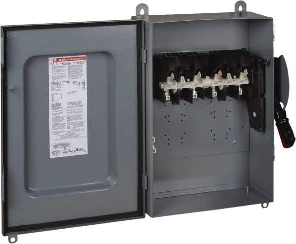 Square D - 30 Amp, 600 VAC/VDC, 4 Pole Nonfused Safety Switch - NEMA 12 & 3R, 30 hp at 600 VAC, 15 hp at 600 VDC (Triple Phase), 4PST Contact Form - All Tool & Supply