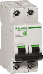 Schneider Electric - 10 Amp, 440 VAC, 2 Pole, DIN Rail Mounted Miniature Circuit Breaker - Magnetic Trip, Multiple Breaking Capacity Ratings, 18-4 AWG, 76mm Deep x 81mm High x 36mm Wide - All Tool & Supply