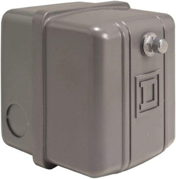 Square D - 1 NEMA Rated, DPST, 20 to 40 psi, Electromechanical Pressure and Level Switch - Adjustable Pressure, 460/575 VAC, 3/8 Inch Connector, Screw Terminal, For Use with Air Compressors, Power Circuits, Water Pumps - All Tool & Supply