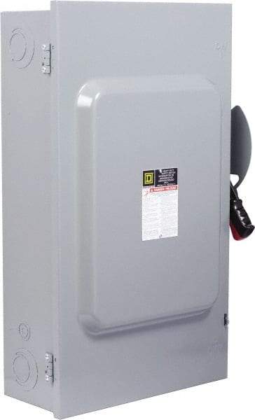 Square D - 200 Amp, 600 VAC/VDC, 3 Pole Nonfused Safety Switch - NEMA 1, 50 hp at 600 VAC, 50 hp at 600 VDC (Single Phase), 150 hp at 600 VAC, 50 hp at 600 VDC (Triple Phase), 3PST Contact Form - All Tool & Supply