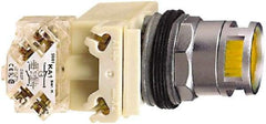 Schneider Electric - 30mm Mount Hole, Flush, Pushbutton Switch - Octagon, Amber Pushbutton, Illuminated, Momentary (MO) - All Tool & Supply