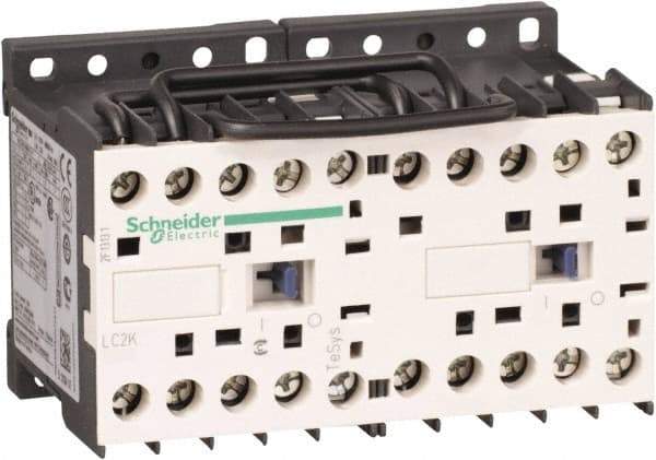 Schneider Electric - 3 Pole, 120 Coil VAC at 50/60 Hz, 12 Amp at 440 VAC, 16 Amp at 690 VAC and 20 Amp at 440 VAC, Reversible IEC Contactor - BS 5424, CSA, IEC 60947, NF C 63-110, RoHS Compliant, UL Listed, VDE 0660 - All Tool & Supply