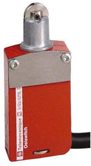 Telemecanique Sensors - NO/2NC Configuration, Multiple Amp Level, Metal Roller Plunger Safety Limit Switch - 5m Cable Length, 30mm Wide x 16mm Deep x 70mm High, IP66, IP67, IP68 Ingress Rating - All Tool & Supply