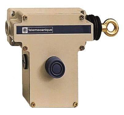 Telemecanique Sensors - 10 Amp, NO/NC Configuration, Right Hand Operation, Rope Operated Limit Switch - Pushbutton Reset, Rope Pull, No Pilot Light, 300 VAC - All Tool & Supply