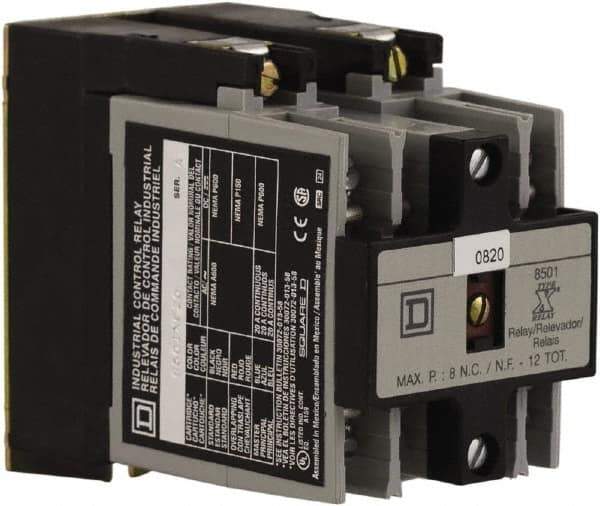 Square D - 2NO, 600 VAC Control Relay - Panel Mount - All Tool & Supply