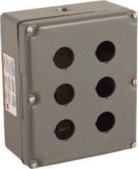 Schneider Electric - 6 Hole, 30mm Hole Diameter, Zinc Alloy Pushbutton Switch Enclosure - 3, 4, 13 NEMA Rated - All Tool & Supply