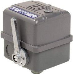 Square D - 1, 7, 9 and 3R NEMA Rated, 80 to 100 psi, Electromechanical Pressure and Level Switch - Adjustable Pressure, 575 VAC, L1-T1, L2-T2 Terminal, For Use with Square D Pumptrol - All Tool & Supply