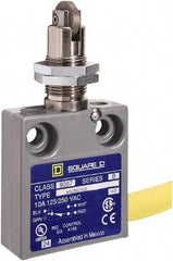 Square D - SPDT, NC/NO, 240 VAC, Prewired Terminal, Roller Plunger Actuator, General Purpose Limit Switch - 1, 2, 4, 6, 6P NEMA Rating, IP67 IPR Rating, Panel Mount, 80 Ounce Operating Force - All Tool & Supply