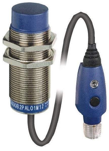 Telemecanique Sensors - PNP, NC, 11 to 18mm Detection, Cylinder, Inductive Proximity Sensor - 3 Wires, IP67, IP69, 12 to 24 VDC, M30x1.5 Thread, 63mm Long - All Tool & Supply