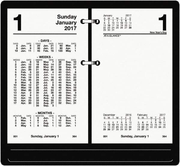 AT-A-GLANCE - 730 Sheet, 3-1/2 x 6", Financial Desk Calendar Refill - White - All Tool & Supply