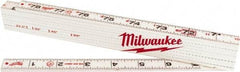 Milwaukee Tool - 6-1/2' Long, 1/16" Graduation, Folding Rule - 1-3/8" Wide, Composite Laminate - All Tool & Supply