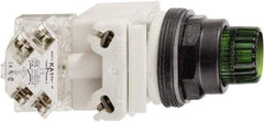 Schneider Electric - 30mm Mount Hole, Extended Straight, Pushbutton Switch Only - Octagon, Green Pushbutton, Illuminated, Momentary (MO) - All Tool & Supply