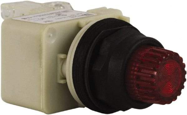 Schneider Electric - 30mm Mount Hole, Extended Straight, Pushbutton Switch with Contact Block - Red Pushbutton, Momentary (MO) - All Tool & Supply