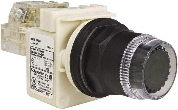 Schneider Electric - 30mm Mount Hole, Extended Straight, Pushbutton Switch with Contact Block - Green Pushbutton, Momentary (MO) - All Tool & Supply