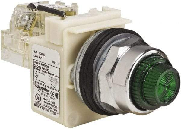 Schneider Electric - 120 VAC Green Lens Indicating Light - Screw Clamp Connector - All Tool & Supply