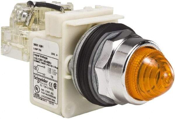 Schneider Electric - 120 VAC Amber Lens Indicating Light - Screw Clamp Connector - All Tool & Supply