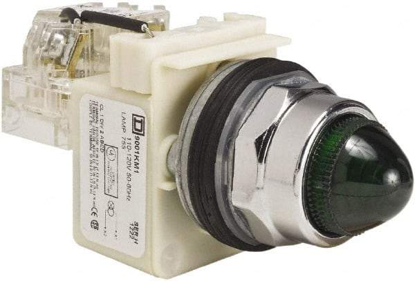 Schneider Electric - 120 VAC Green Lens Indicating Light - Screw Clamp Connector - All Tool & Supply