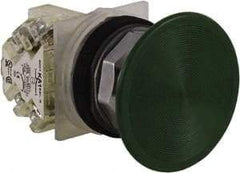 Schneider Electric - 30mm Mount Hole, Extended Straight, Pushbutton Switch with Contact Block - Green Pushbutton, Momentary (MO) - All Tool & Supply