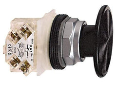 Schneider Electric - 30mm Mount Hole, Extended Mushroom Head, Pushbutton Switch with Contact Block - Round, Black Pushbutton, Momentary (MO) - All Tool & Supply