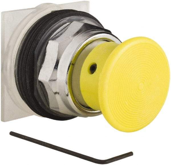 Schneider Electric - 30mm Mount Hole, Extended Straight, Pushbutton Switch Only - Yellow Pushbutton, Momentary (MO) - All Tool & Supply