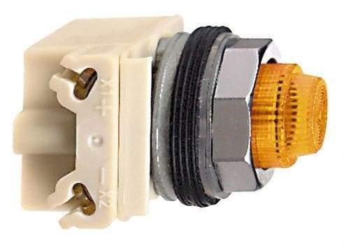 Schneider Electric - 120 V Amber Lens LED Pilot Light - Round Lens, Screw Clamp Connector - All Tool & Supply