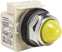 Schneider Electric - 28 V Yellow Lens LED Pilot Light - Round Lens, Screw Clamp Connector - All Tool & Supply