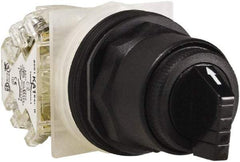 Schneider Electric - 1.18 Inch Mount Hole, 3 Position, Knob and Pushbutton Operated, Selector Switch - Black, Maintained (MA), Anticorrosive, Weatherproof, Dust and Oil Resistant - All Tool & Supply