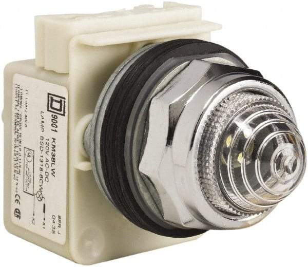 Schneider Electric - 120 V Clear Lens LED Indicating Light - Screw Clamp Connector - All Tool & Supply