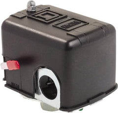 Square D - 1 NEMA Rated, DPST, 70 to 150 psig, Air Compressor Pressure and Level Switch - Fixed Pressure, 575 VAC, 1/4 Inch NPSF Connector, Screw Terminal, For Use with Electrically Driven Air Compressors - All Tool & Supply