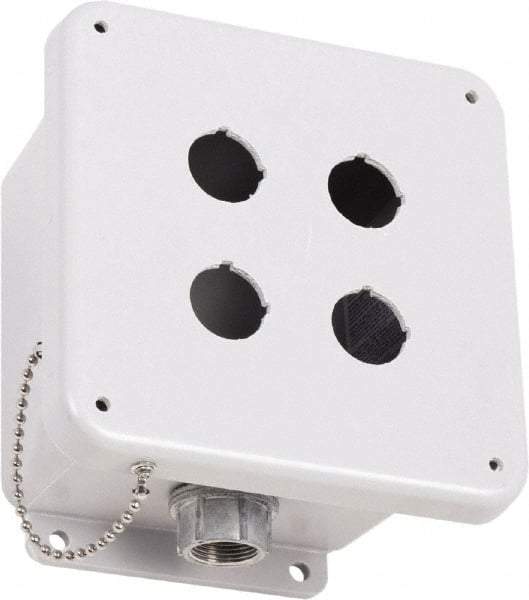 Square D - 4 Hole, 30mm Hole Diameter, Polymer Pushbutton Switch Enclosure - 3, 4, 13, 4X NEMA Rated - All Tool & Supply