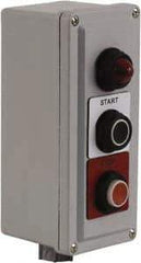 Square D - 3 Operator, Pushbutton Control Station - Start-Stop (Legend), Momentary Switch, NO/2NC Contact, NEMA 1, 13, 3, 4 - All Tool & Supply