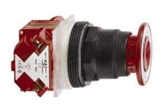 Schneider Electric - 30mm Mount Hole, Extended Straight, Pushbutton Switch with Contact Block - Red Pushbutton, Maintained (MA) - All Tool & Supply