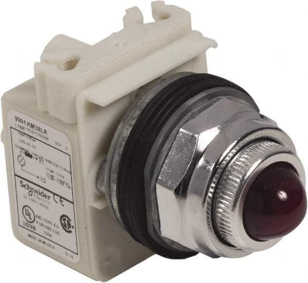 Schneider Electric - 120 V Red Lens LED Pilot Light - Round Lens, Screw Clamp Connector - All Tool & Supply