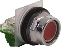 Schneider Electric - 30mm Mount Hole, Extended Straight, Pushbutton Switch with Contact Block - Red Pushbutton, Momentary (MO) - All Tool & Supply