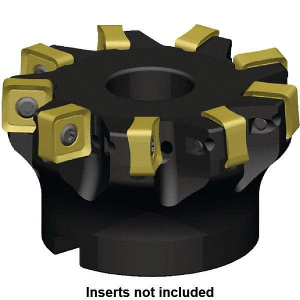 Kennametal - 7 Inserts, 80mm Cut Diam, 27mm Arbor Diam, 6mm Max Depth of Cut, Indexable Square-Shoulder Face Mill - 3° Lead Angle, 50mm High, SN_J120616EN__ Insert Compatibility, Series KSSM - All Tool & Supply