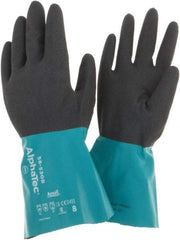 Ansell - Size 8, 13 mil Thick, Chemical Resistant Gloves - Teal/Gray - All Tool & Supply