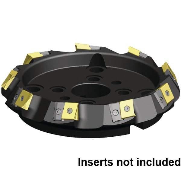 Kennametal - 7 Inserts, 200mm Cut Diam, 60mm Arbor Diam, 21.39mm Max Depth of Cut, Indexable Square-Shoulder Face Mill - 30° Lead Angle, 63mm High, LN_U221012PNSR-__ Insert Compatibility, Series MEGA 60 - All Tool & Supply