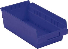 LEWISBins+ - 11-5/8" Deep, Blue Hopper Shelf Bin - 4" High x 6-5/8" Wide x 11-5/8" Long - All Tool & Supply