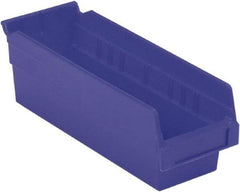 LEWISBins+ - 11-5/8" Deep, Blue Hopper Shelf Bin - 4" High x 4-1/8" Wide x 11-5/8" Long - All Tool & Supply