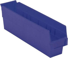 LEWISBins+ - 17-7/8" Deep, Blue Hopper Shelf Bin - 6" High x 4-1/8" Wide x 17-7/8" Long - All Tool & Supply