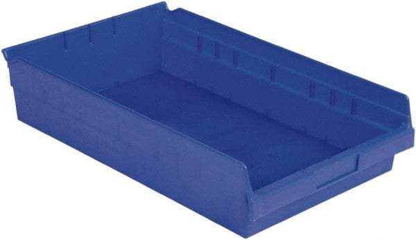 LEWISBins+ - 17-7/8" Deep, Blue Hopper Shelf Bin - 4" High x 11-1/8" Wide x 17-7/8" Long - All Tool & Supply