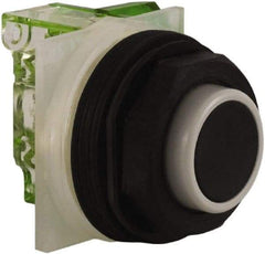 Schneider Electric - 30mm Mount Hole, Extended Straight, Pushbutton Switch with Contact Block - Black Pushbutton, Momentary (MO) - All Tool & Supply