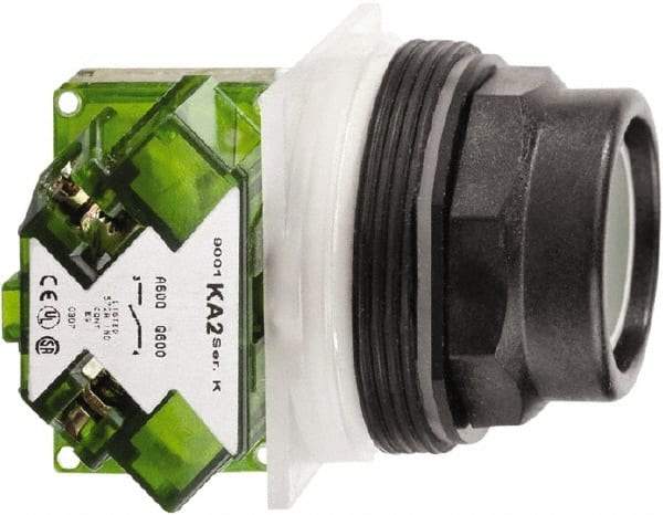 Schneider Electric - 30mm Mount Hole, Extended Straight, Pushbutton Switch with Contact Block - Octagon, Green Pushbutton, Momentary (MO) - All Tool & Supply